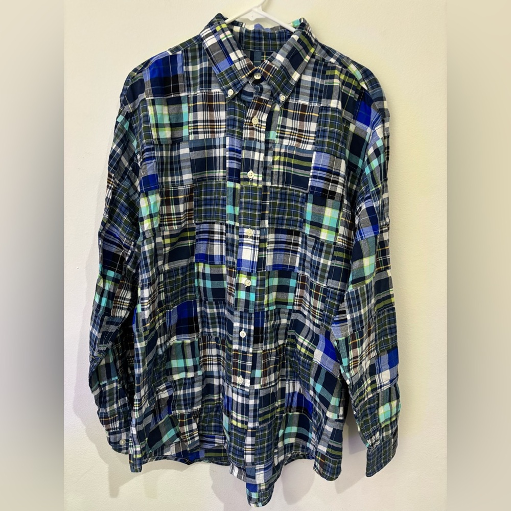Brooks Brothers Plaid Patchwork Button Down Size Large